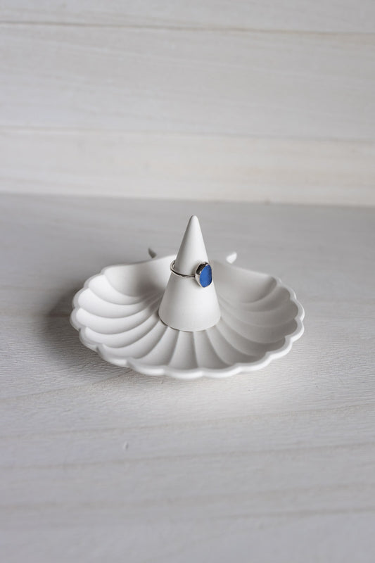 Devon Sea Glass Ring - Blue, Size O