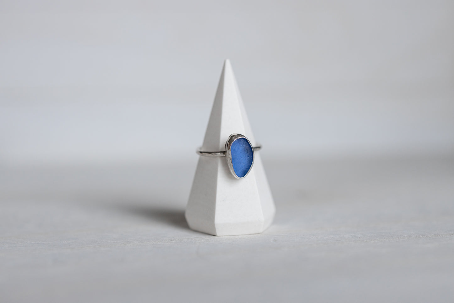 Devon Sea Glass Ring - Blue, Size O
