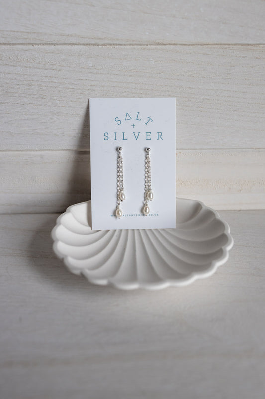 Freshwater Pearl Chain Earrings