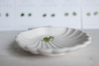 Sea Glass Studs - Dark Green
