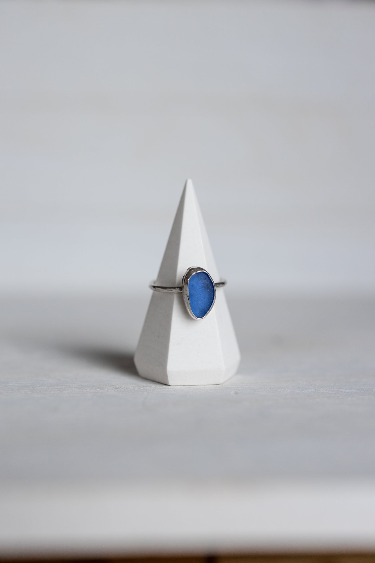 Devon Sea Glass Ring - Blue, Size O