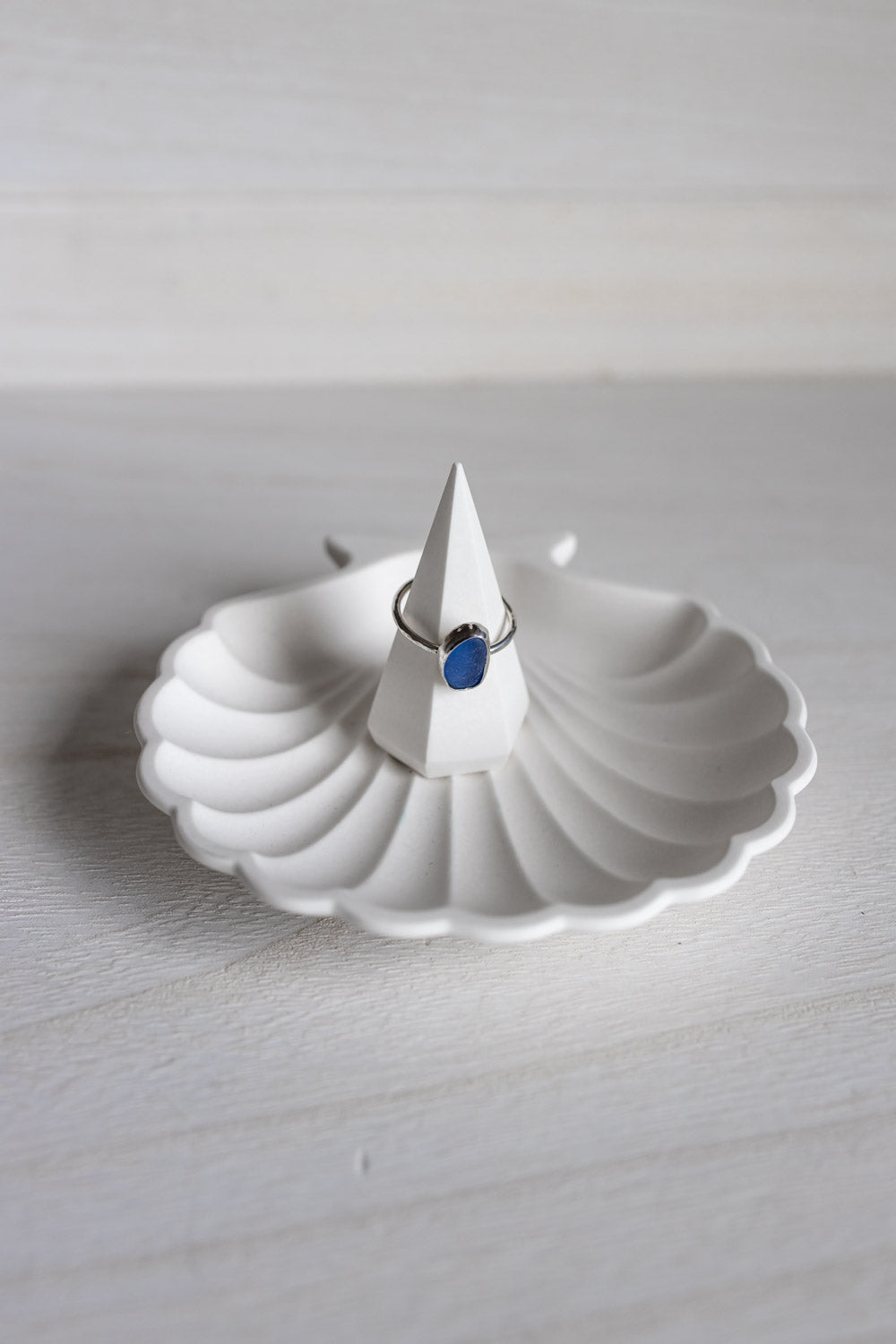 Devon Sea Glass Ring - Blue, Size O