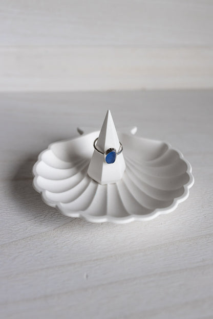 Devon Sea Glass Ring - Blue, Size O