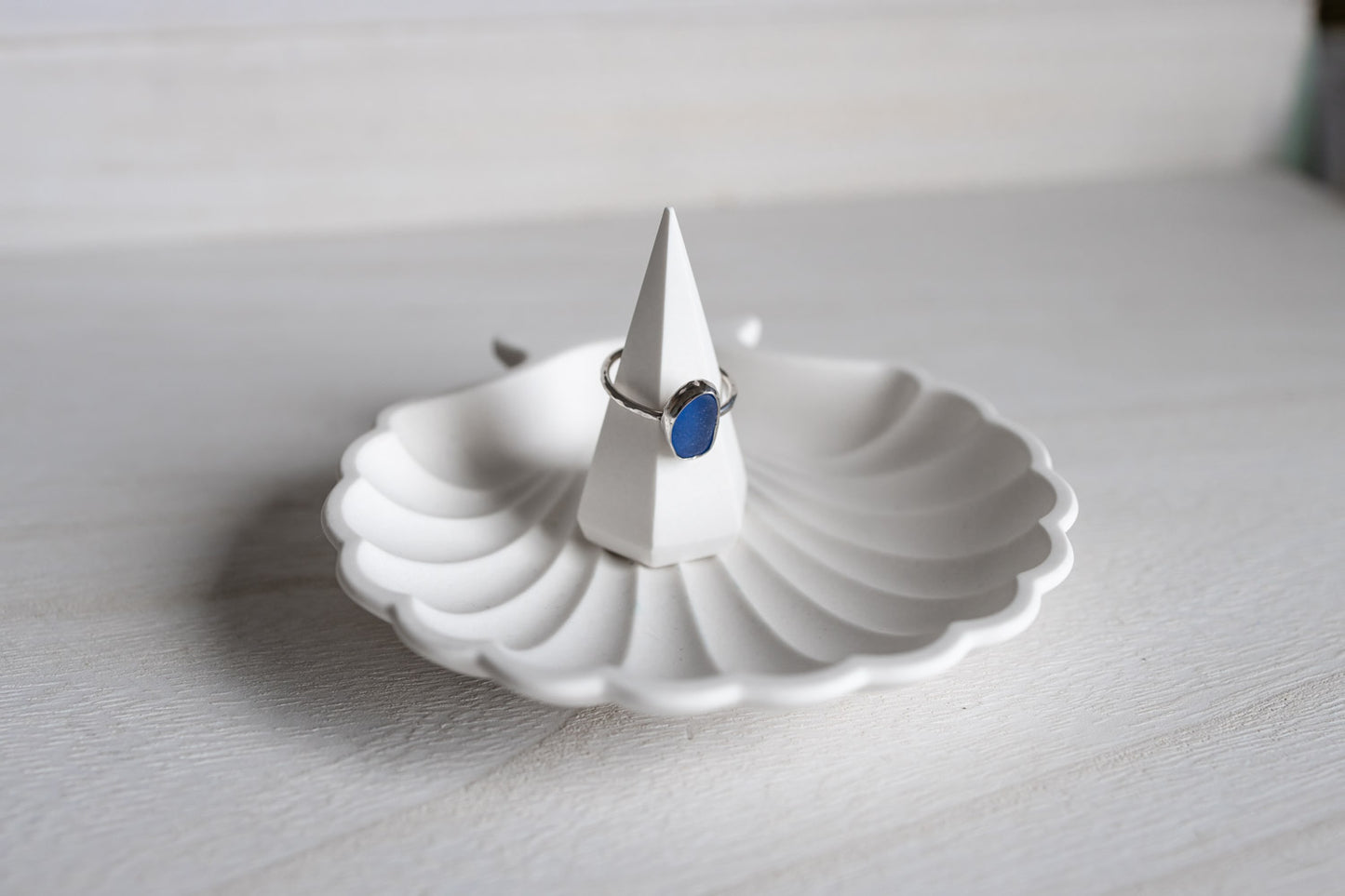 Devon Sea Glass Ring - Blue, Size O